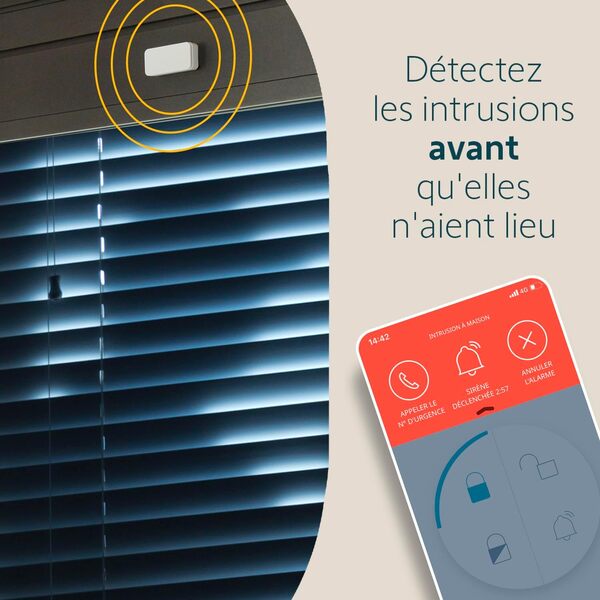 Somfy - Pack de 6 IntelliTAG - Détecteurs auto-protégés de vibration pour intérieur ou extérieur - Détection avant l'ouverture - Compatibles One (+) & Home Alarm (Advanced et Essential)