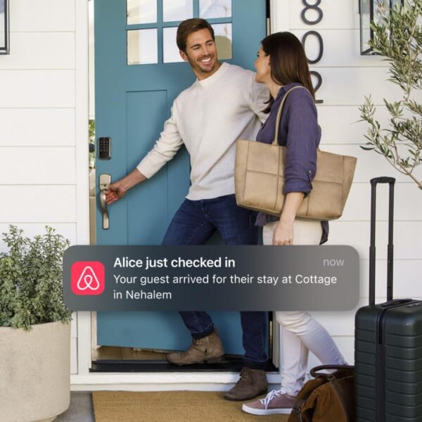 Yale Assure Lock YRD420-F-CB1-619 Pêne dormant à 2 touches, serrure de porte d'entrée intelligente à clé en nickel satiné avec clavier tactile connecté au Wi-Fi et scanner d'empreintes digitales pour