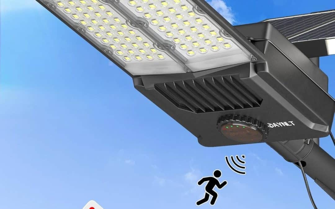 Test du lampadaire solaire JAYNLT Y-7000W avec détecteur de mouvement