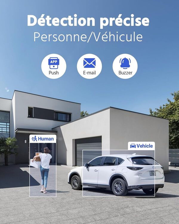 ANNKE Kit Caméra de Surveillance Exterieure 3K Lite DVR avec 1TB HDD et 4 Caméras 1920 X 1080 de Vidéosurveillance Etanches, Détection de Personne/Véhicule, Vision Nocturne Intelligente, Étanche IP67