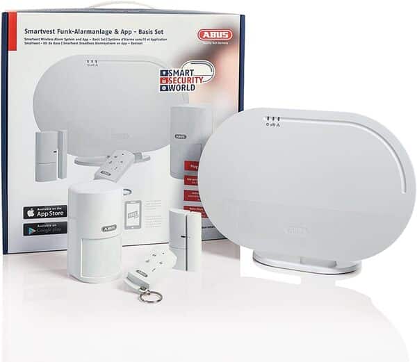 ABUS Système d'alarme sans fil Smartvest Basis-Set Système d'alarme anti-effraction y compris détecteur de mouvement - détecteur d'ouverture - Vainqueur du test - Accès à distance iOS Android App
