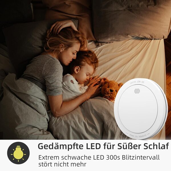 CPVAN Détecteur de Fumée Interconnecté (Pré-connecté), 10 Ans de Batterie, Certifié TÜV Alarme Incendie Detecteurs Fumee, EN14604 & CE Certifié, 10 Pièces