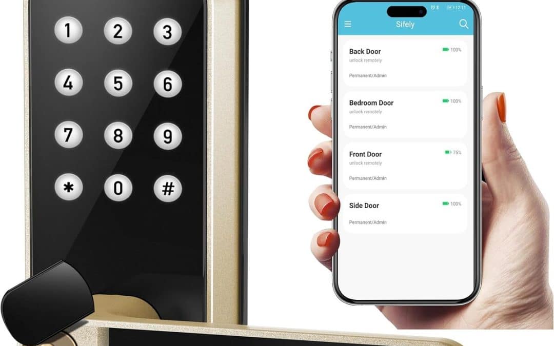 Test de la serrure intelligente électronique dorée avec clavier sans clé