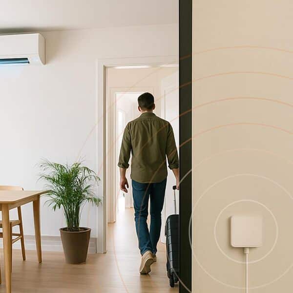 Capteur intelligent pour la surveillance du bruit, du mouvement, de l'occupation et de la qualité de l'air. Idéal pour Airbnb, VRBO, maisons et bureaux. Suivi de la température, de