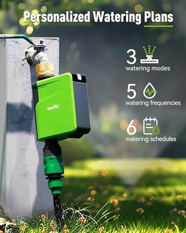 Découvrez notre test complet du minuteur d'arrosage WiFi Rainpoint avec pivot en laiton : performance, installation facile et contrôle à distance pour un jardinage sans stress