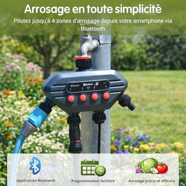 Découvrez notre test complet du programmateur d'arrosage Jardibric Bluetooth 4 voies. Performances, avantages et avis pour un arrosage automatique précis et efficace. 