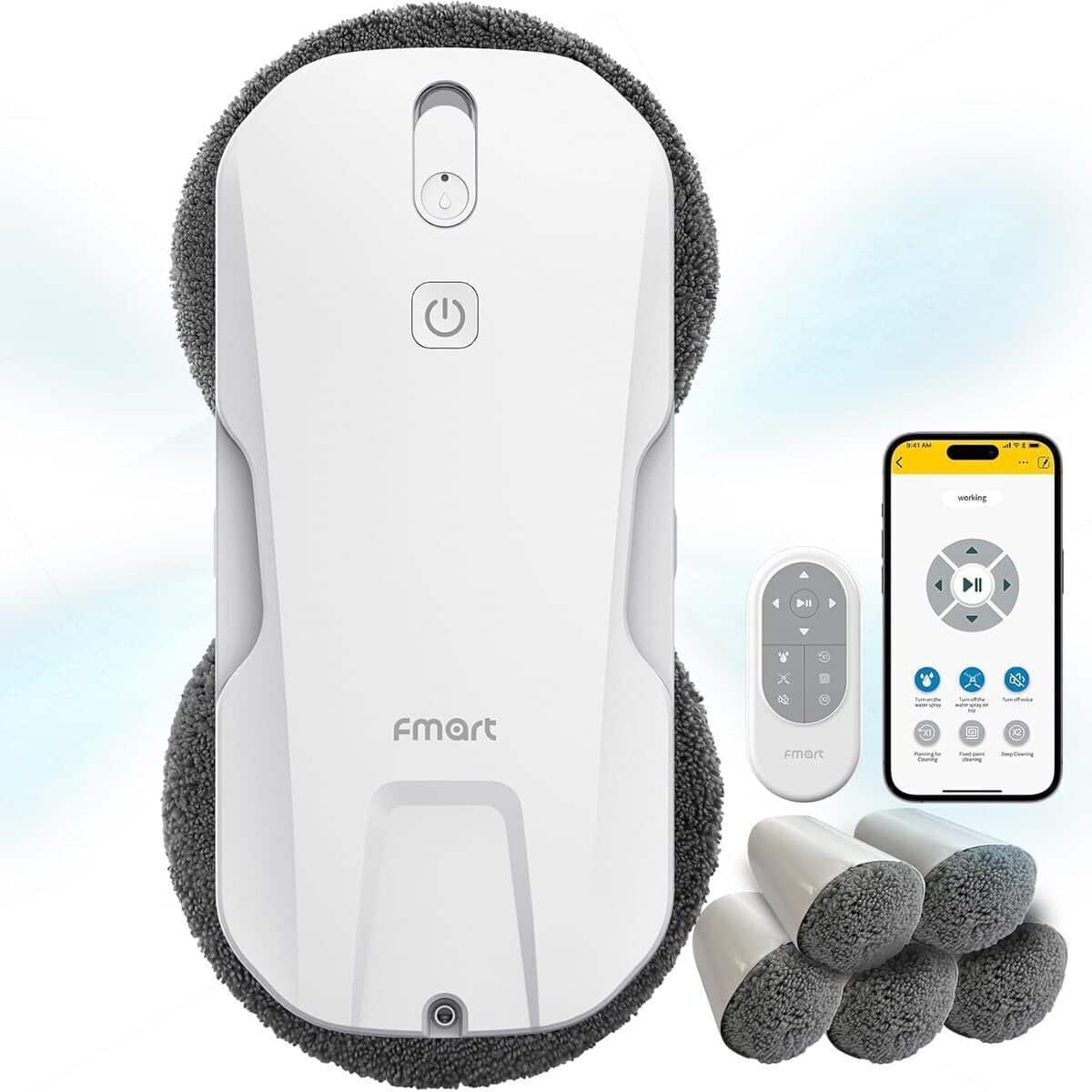 Test Fmart robot T11 : nettoyeur de fenêtre intelligent avec pulvérisation automatique